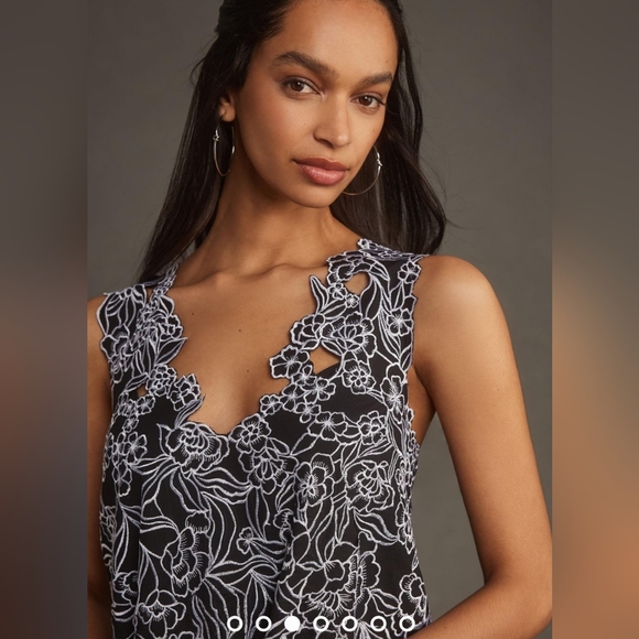 Anthropologie V-Neck Floral Sleeveless Shift Dress XXS Nwot - Picture 2 of 9